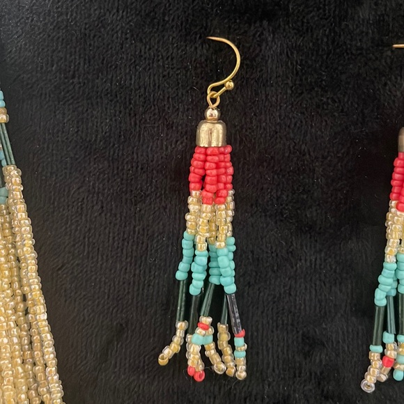 🎉❤️ NEW Boho Long Multicolor Beaded Necklace Earring Set - Picture 4 of 7